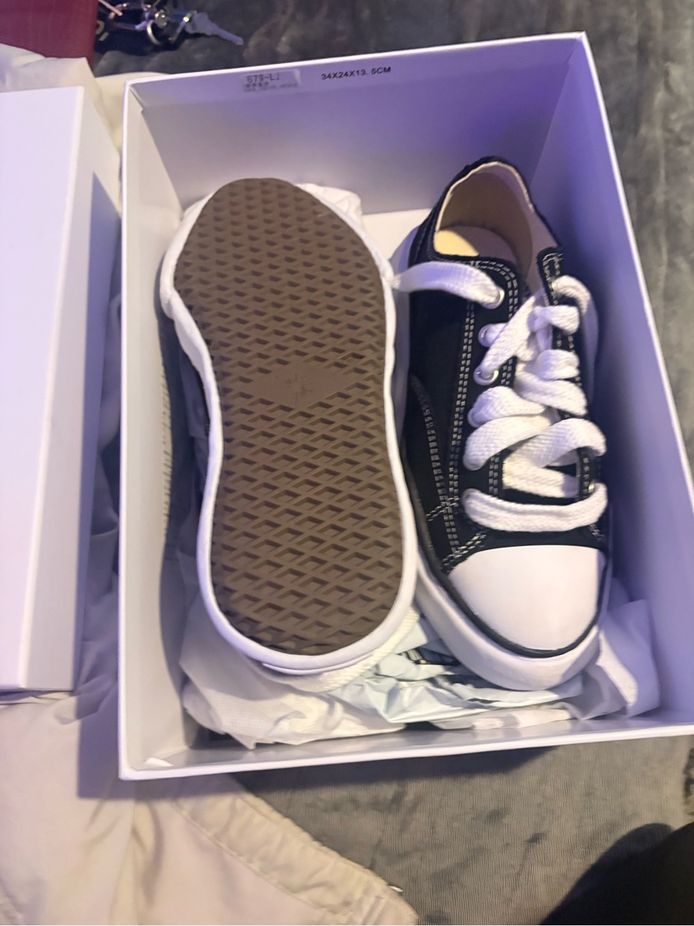Women’s Black Canvas Low-Top Sneakers with White Laces